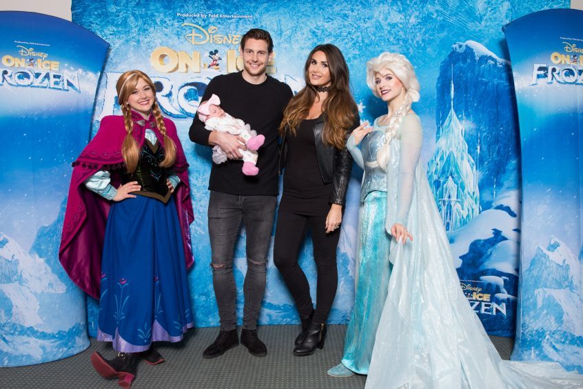 Ash Taylor with his wife India and daughter meets Anna and Elsa