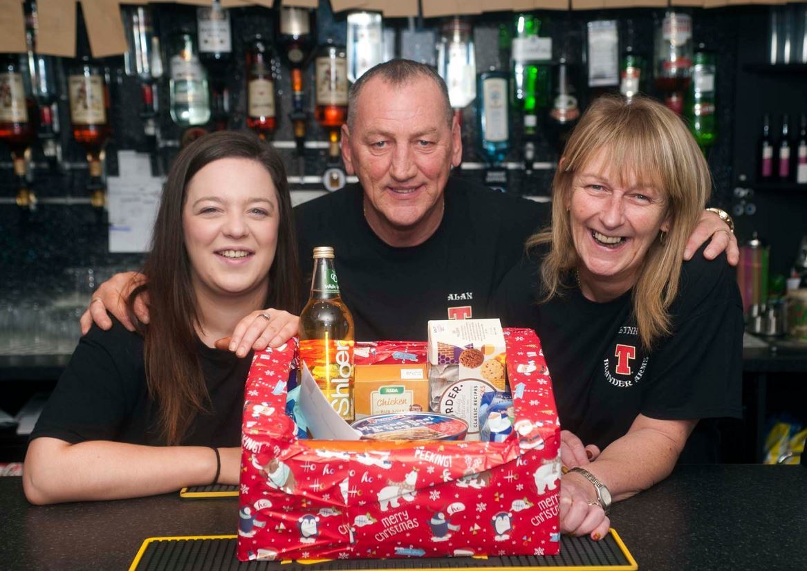 Bar manager Rachel Thomson and owners Alan and Lynn Mitchell have been overwhelmed with donations since the theft.