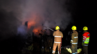 Firefighters tackle a blaze at a shed near Forgue (pics by Kevin Emslie)