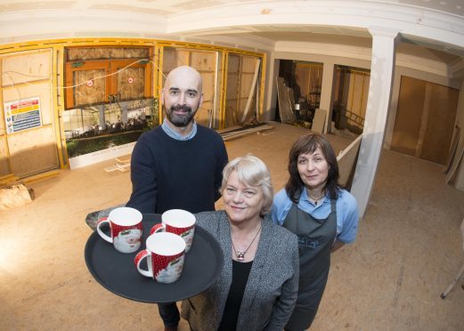 Councillor Jean Morrison visited the new Duthie park cafe that is currently being refurbished and met cafe manager Justin Barnett and waitress Malgorzata Dunatowska-
