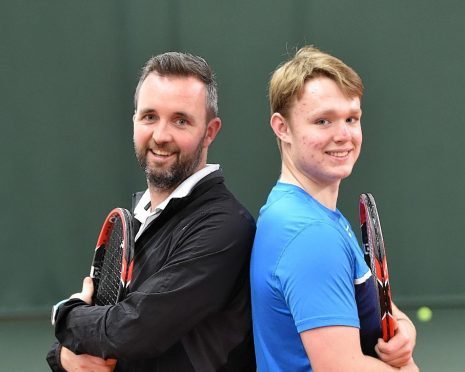 Ross Martin is 15 yrs old and is been trained by David Lloyd tennis coach Mark Malcolm. Pic by Colin Rennie