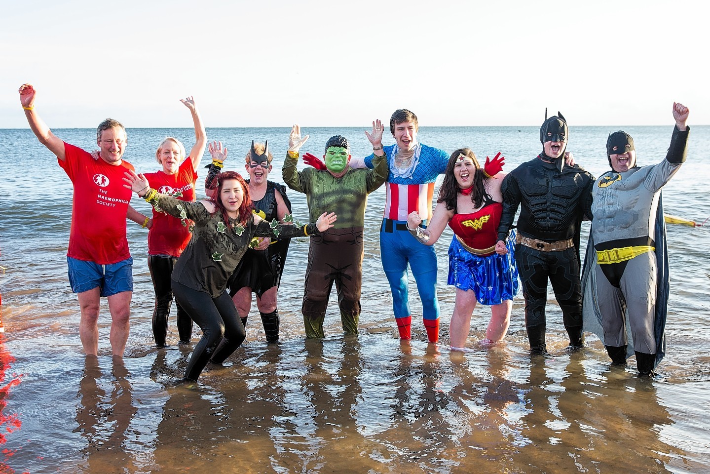 Aberdeen Lions Club Charity traditional Boxing Day Dip in The North Sea At Aberdeen Beach