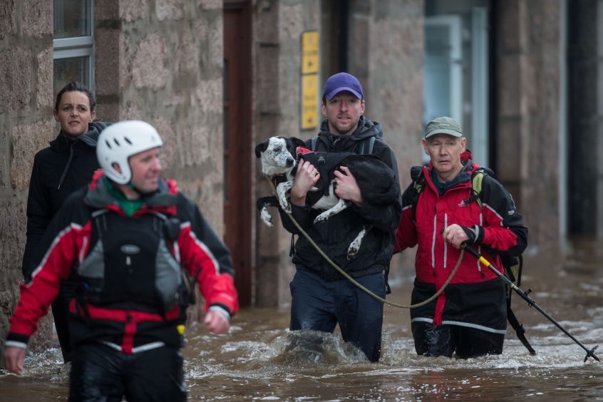 Many Ballater residents were evacuated from their homes