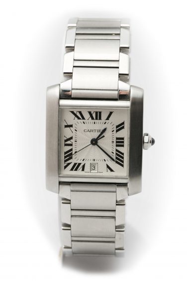 Gents cartier tank francoise stainless steel watch pre-owned-watch-£2650