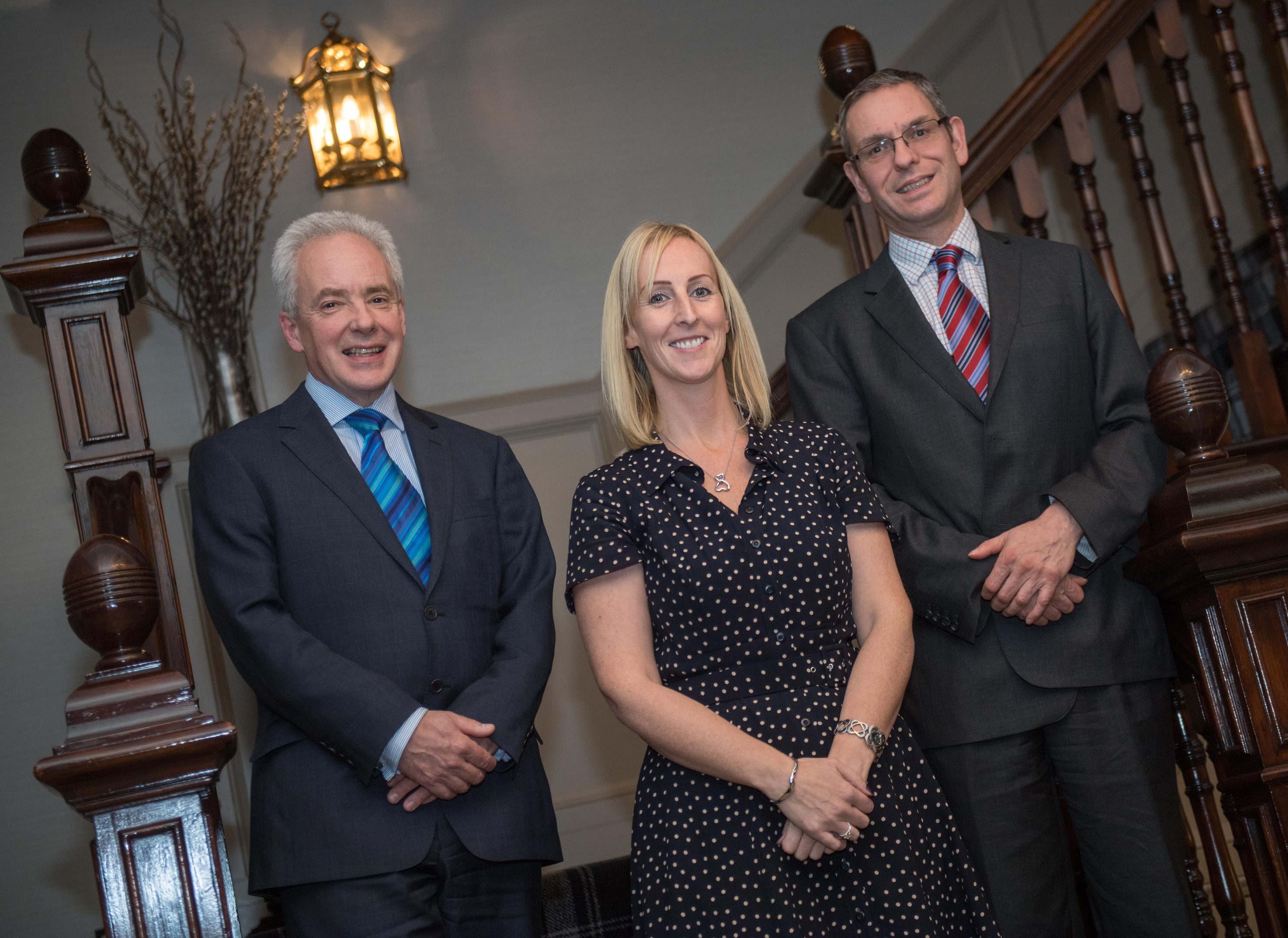 Backstrong Trustees at Marcliffe Hotel Aberdeen. Pictured (l to r): Malcolm Wright OBE, Gillian Fowler, Niall Craig