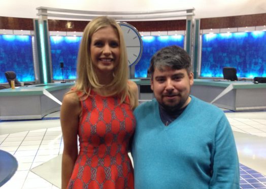 Andrew MacLeod with Countdown star Rachel Riley.