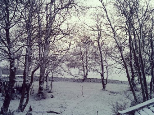 Cuminestown in the snow this morning. Picture: Laura Taylor.