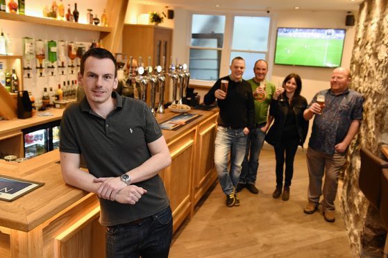 Thomas Drummond renovated the Learney Arms, Torphins, and has officially reopened as a bistro and bar. 
Picture of Thomas Drummond in the bar. Picture by Kenny Elrick.