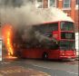 A bus on fire in Kingston, south west London.