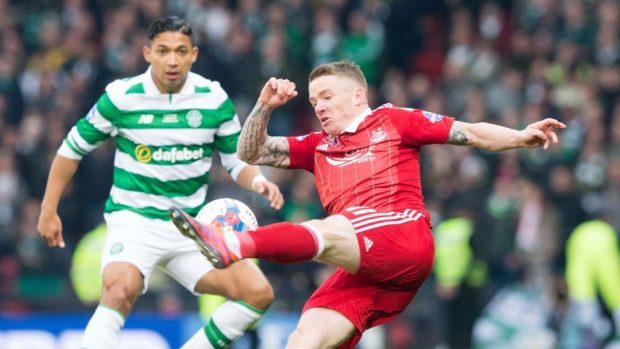 Aberdeen's Jonny Hayes in action against Celtic