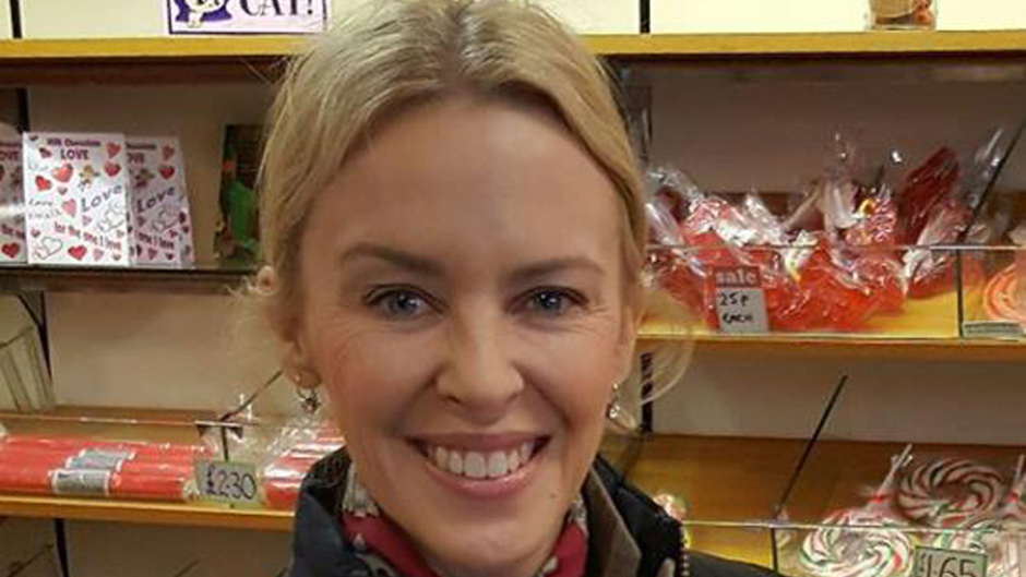 Kylie Minogue surprised locals in an Aberdeenshire village when she nipped into the sweetie shop for a bag of soor plooms