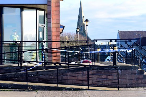 Fraserburgh Police Station is taped off after serious assault