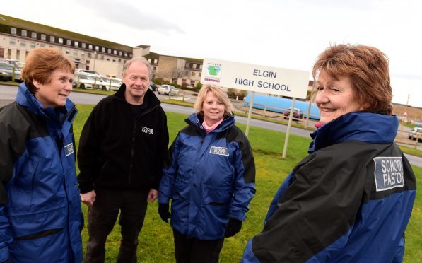 School pastors who are operating at Elgin High School L-R Pat Paterson, Ian Ross, Sandra Watson and Rosemary Young.