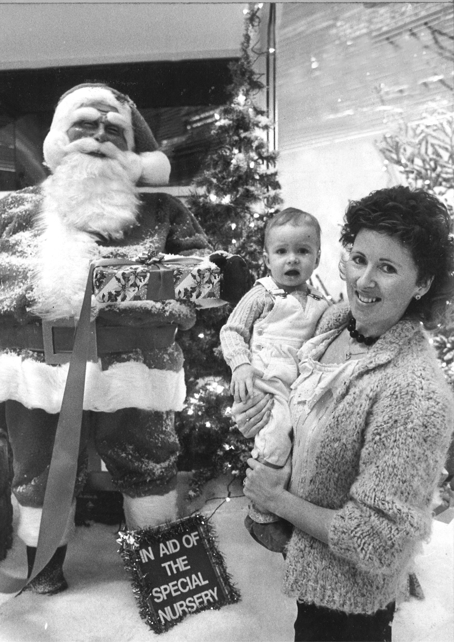 One year old Nathan Foyil of Newtonhill with 'Santa' and mum Marion