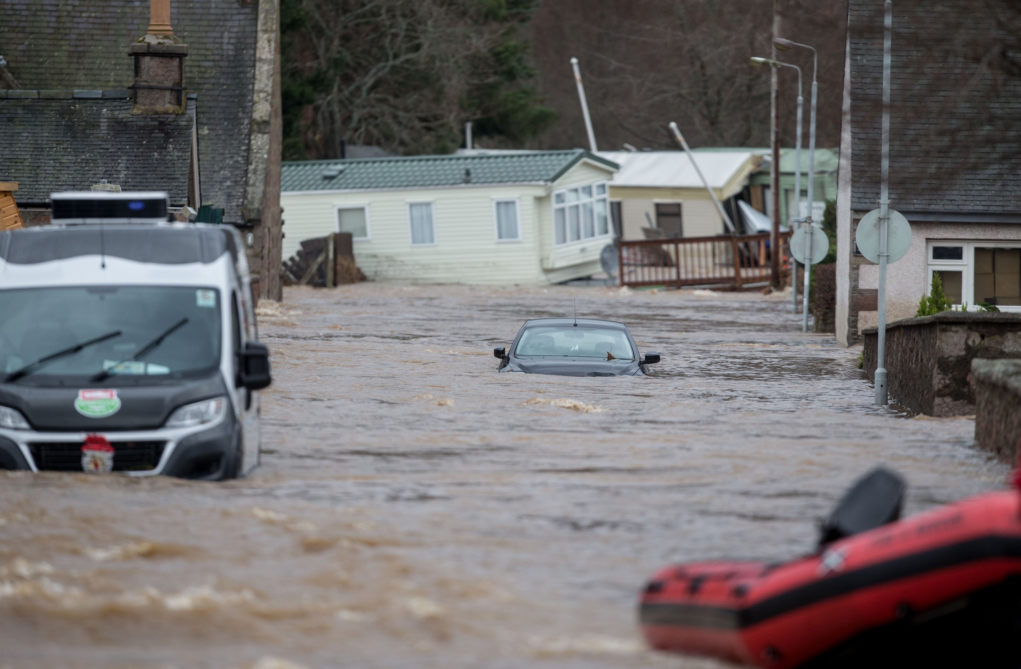Ballater after Storm Frank hit