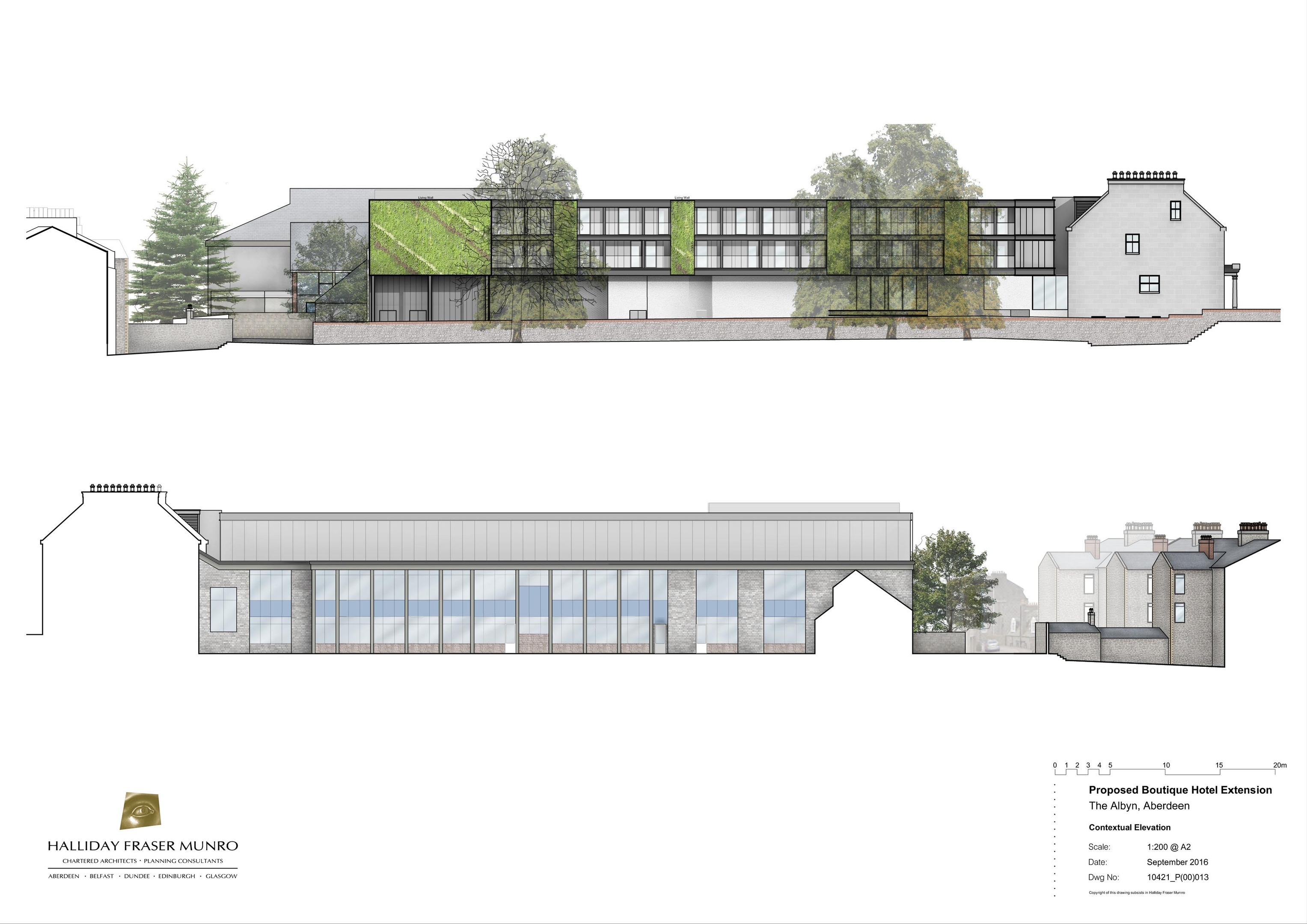 Impressions of the proposed hotel at the back of the Albyn.
