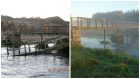 The Ardlethen footbridge before and after the floods