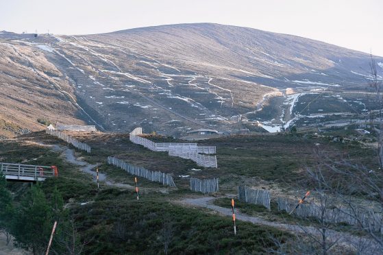 Cairn Gorm looking distinctly bare of snow for the time of year