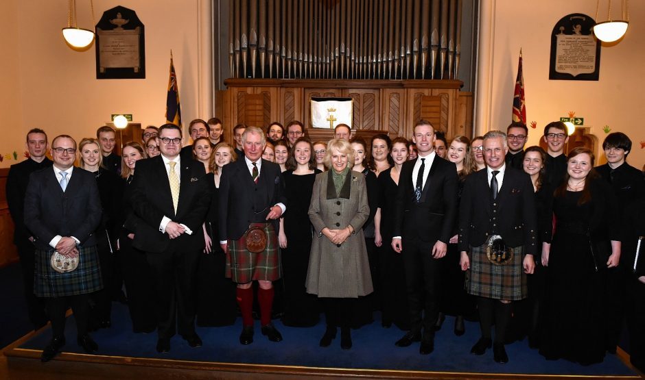 The Prince Charles, Duke of Rothesay and The Dutchess of Rothesay, attended a performance of Robert Burns poetry with music by Professor Paul Mealor and the Aberdeen University Chamber Choir, at Glenmuick Church, Church Square, Ballater.
Picture by COLIN RENNIE  January 12, 2017.