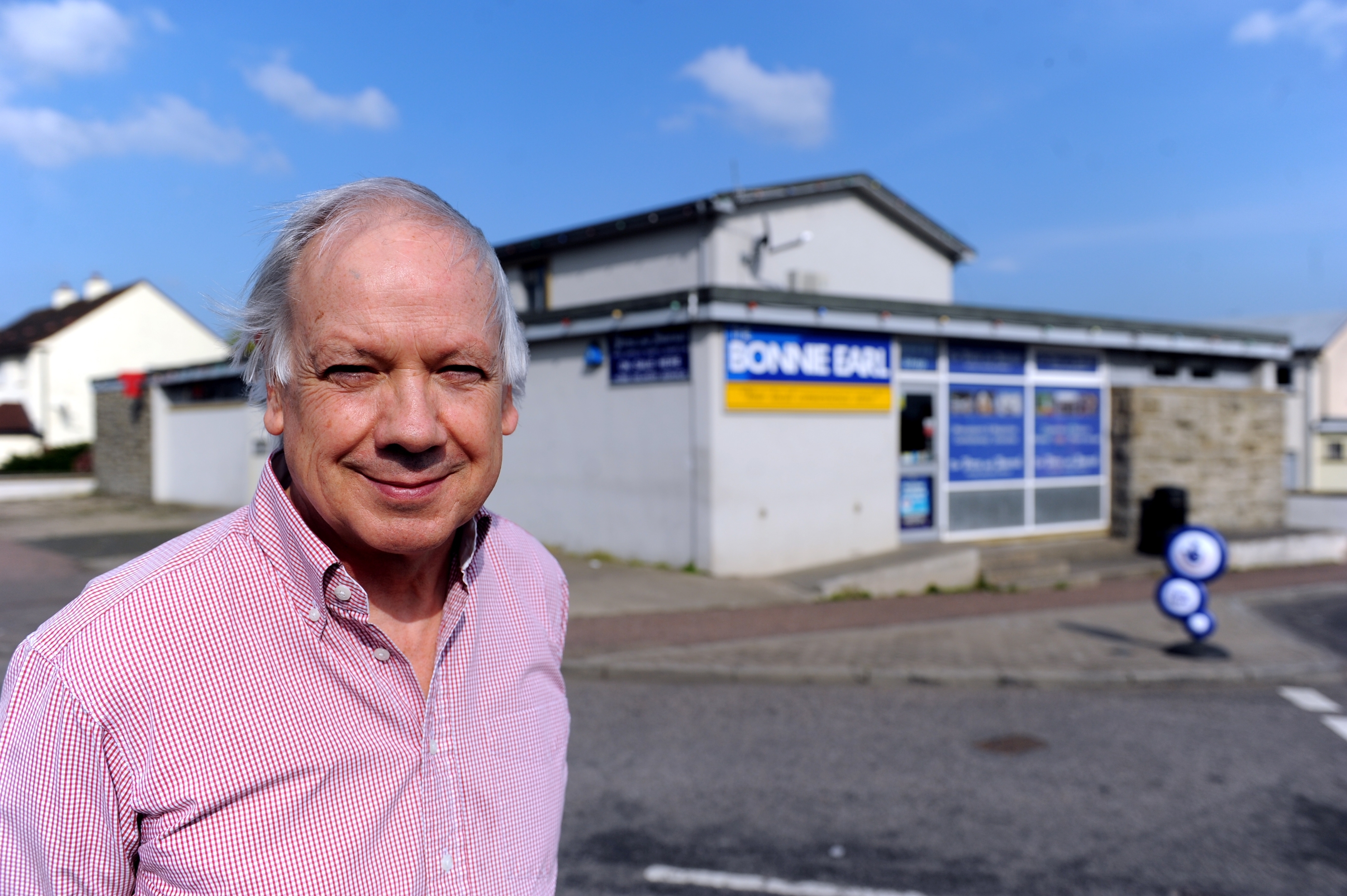Fraser Robson, owner of the Bonnie Earl Bar and shop in Bishopmill, Elgin, outside his business premises.
Picture by Gordon Lennox