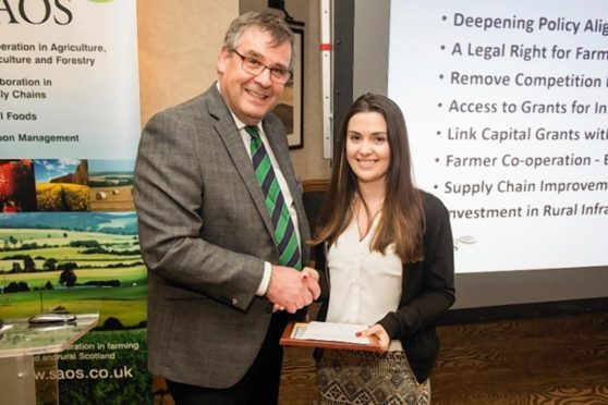 George Lawrie presenting Kate Drever with her award