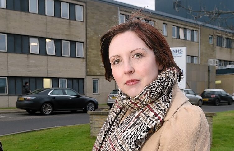 Gillian Coghill of Highland Council (left) with Nicola Sinclair, Chat (Caithness Health Action Team) campaign leader photographed outside Caithness General Hospital in Wick.