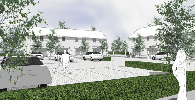 An artists impression of the proposed retail area at Milton of Leys