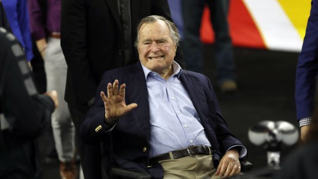 Former president George HW Bush has been admitted to hospital in Houston (AP/David J. Phillip)