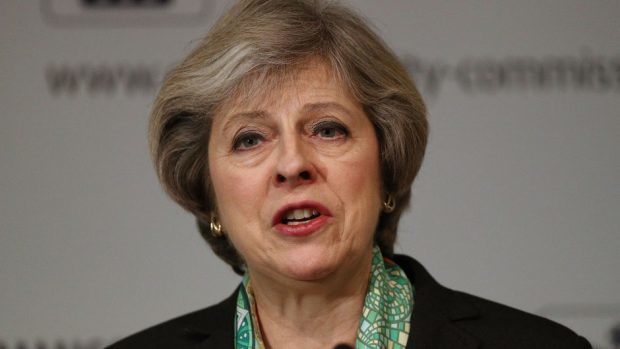 Prime Minister Theresa May speaks to members of the Charity Commission for England and Wales at the Royal Society