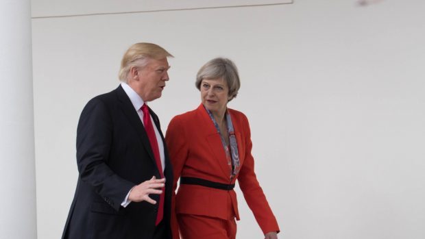 Prime Minister Theresa May with US president Donald Trump during her visit to Washington