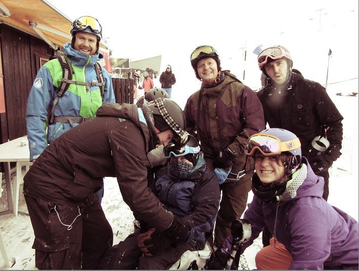 Stephen Black in a sit ski during a family holiday last year.