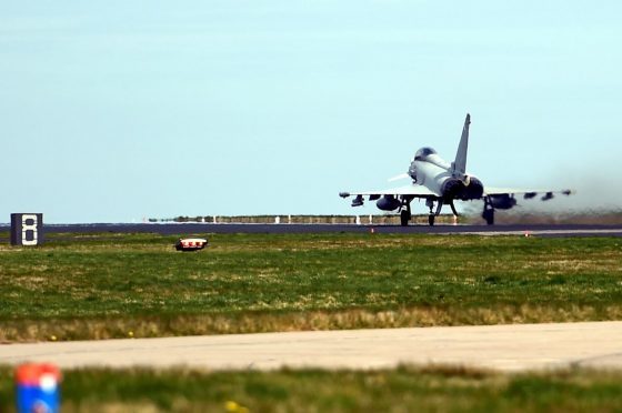 Typhoons from 6 Sqn will be in Las Vegas for five weeks before other crews from Moray replace them.