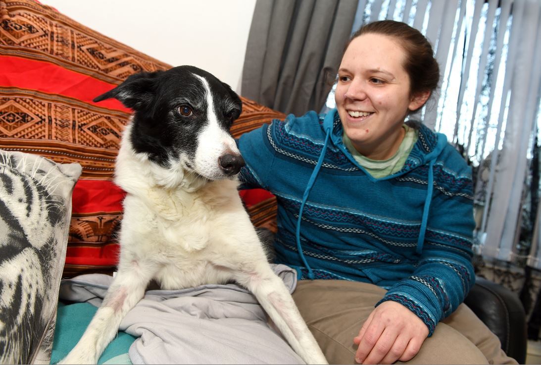 Yvonne Lawrie with poorly pooch Mitch.(Picture: Kevin Emslie)