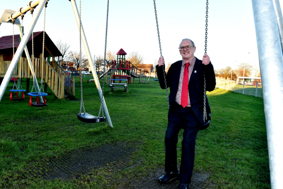 Councillor Gordon Graham, vice-convener of the local authority's communities, housing and infrastructure committee gets into the swing of things