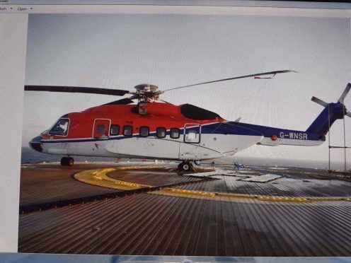 The CHC-operated S-92 on the West Franklin platform