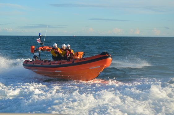 RNLI Stonehaven crew members at work