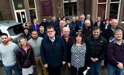 Stonehaven business owners who attended a meeting at The Belvedere Hotel to discuss rates rises.