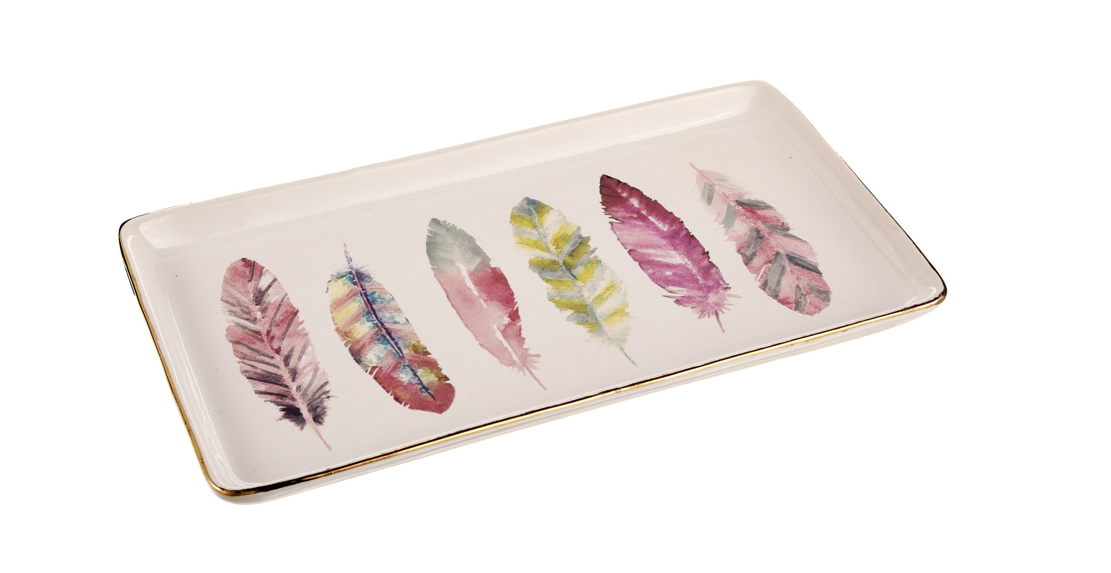 Undated Handout Photo of Painterly Feather Tray, available from Laurashley.com. See PA Feature SHOPPING Prints. Picture credit should read: PA Photo/Handout. WARNING: This picture must only be used to accompany PA Feature SHOPPING Prints. WARNING: This picture must only be used with the full product information as stated above.