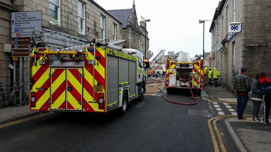 Scene of the fire in Huntly