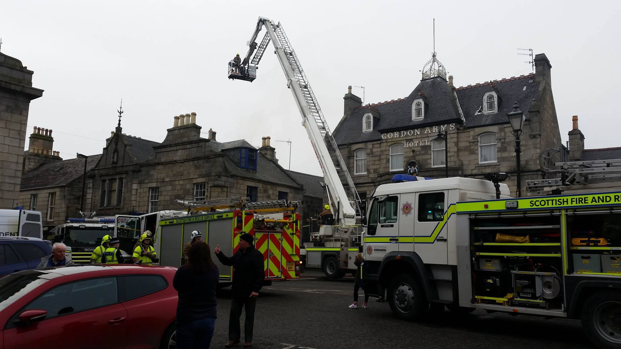 Scene of the fire in Huntly