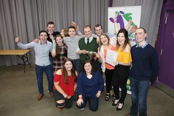 The winning team from Alford and Mid Deeside YFC with William Mackie from the sponsors