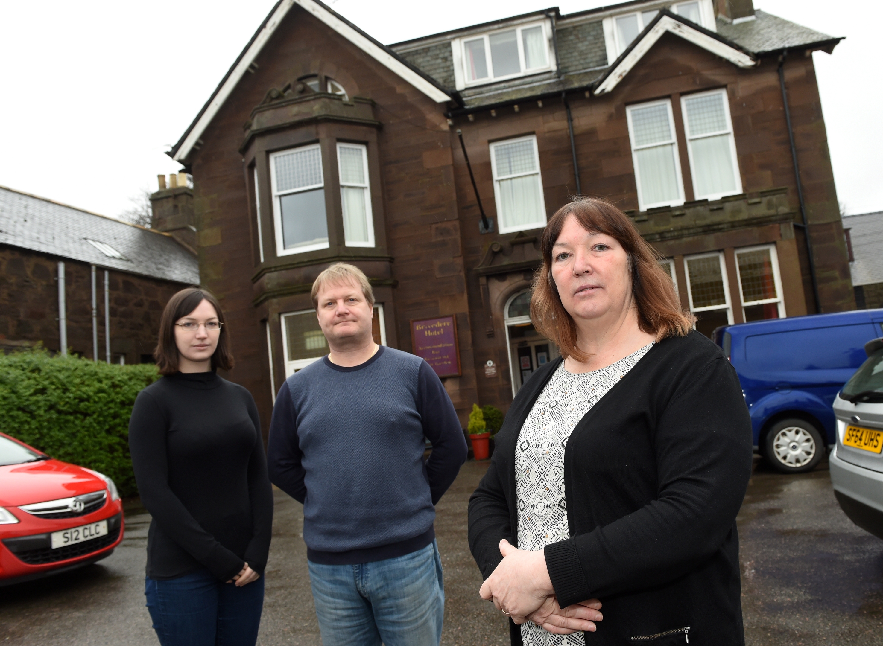 Owners of the Belvedere Hotel in Stonehaven, Sheila and Mick Howarth with their daughter Nikki,