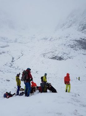 Three men were rescued after an avalanche on Ben Nevis, pic from Lochaber MRT