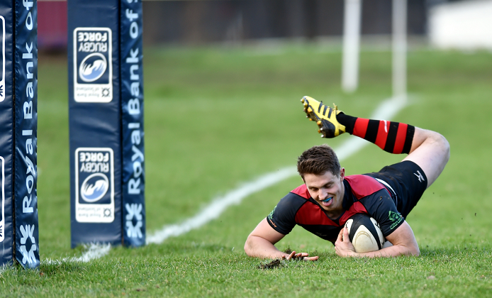 Aberdeenshire Nat Coe scores a try.
Picture by COLIN RENNIE