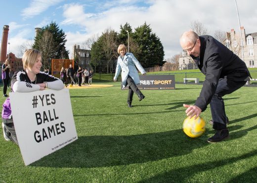 Opening of the first Cruyff Court in Aberdeen in 2017.