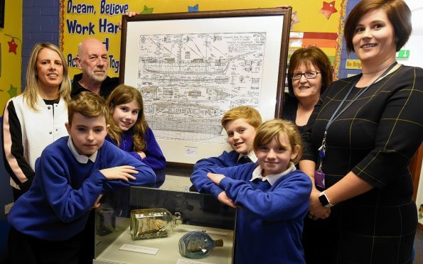 The Cutty sark Museum project arrives at Bervie school, Inverbervie. Picture by Jim Irvine
