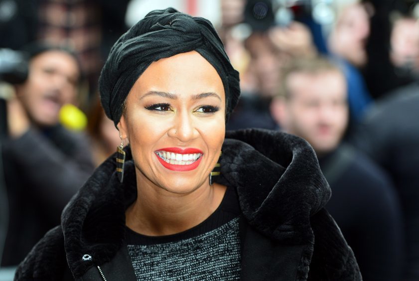 Emeli Sande arrives for the recording of the Band Aid 30 single in 2014.