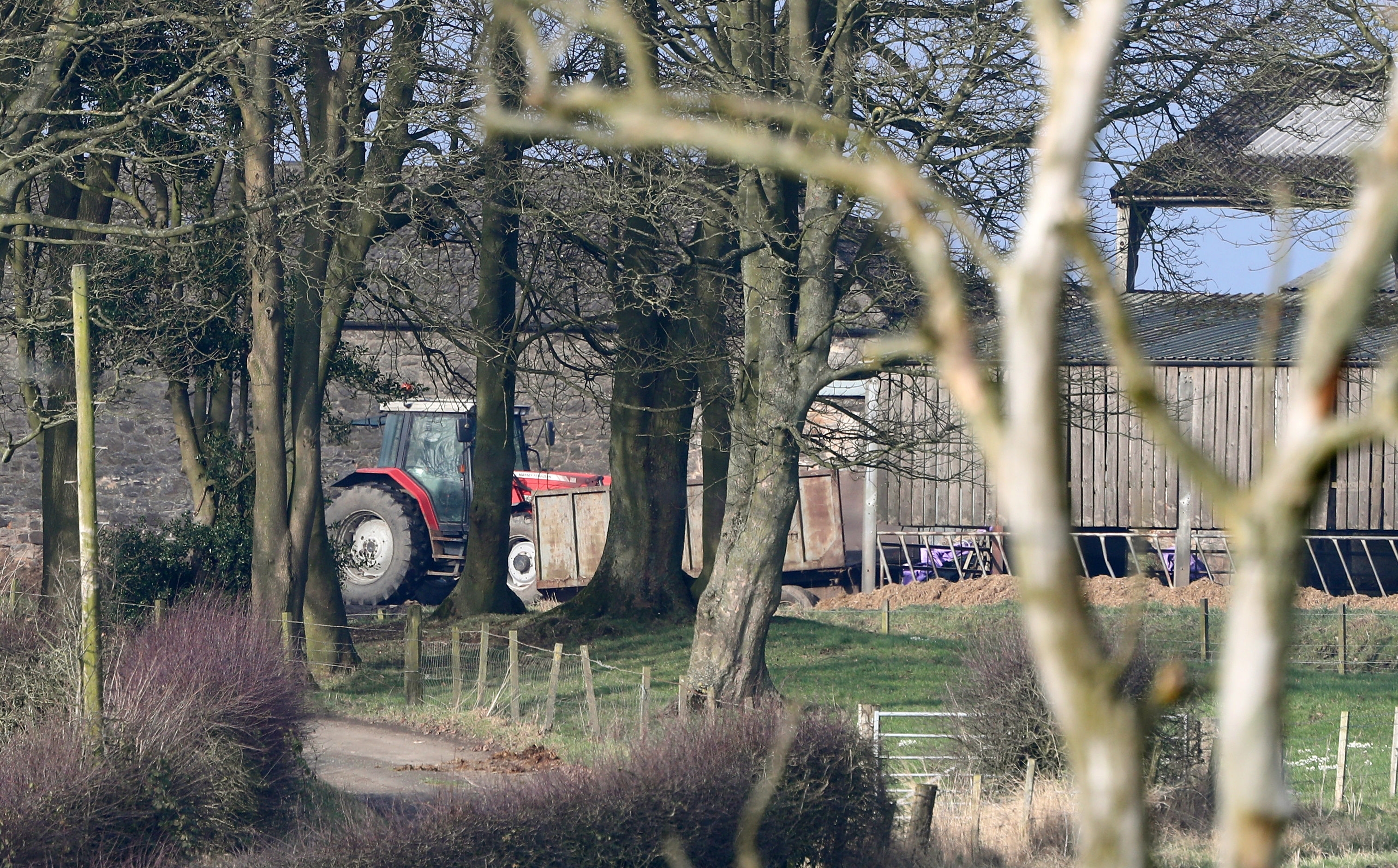 A general view of Cuttle Hill Farm in Fife where a three-year-old boy was killed after being knocked down
