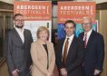 L-R - Andy Brydon from Curated Place; Councillor Jenny Laing, Aberdeen City Council Leader; Mike Backus, Vice President for Nexen Operations U.K and Steve Harris, Chair of Aberdeen Festivals and CEO of VisitAberdeenshire.
Credit: Norman Adams - Aberdeen City Council
