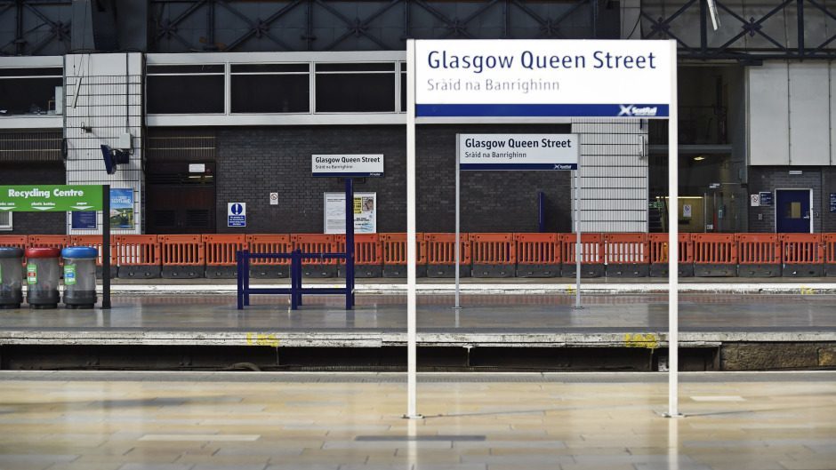 Glasgow Queen Street station sign.